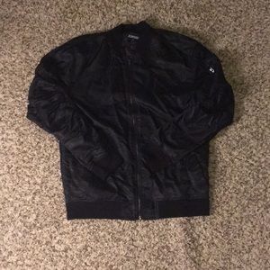 Black Bomber Jacket. Has pocket on the side
